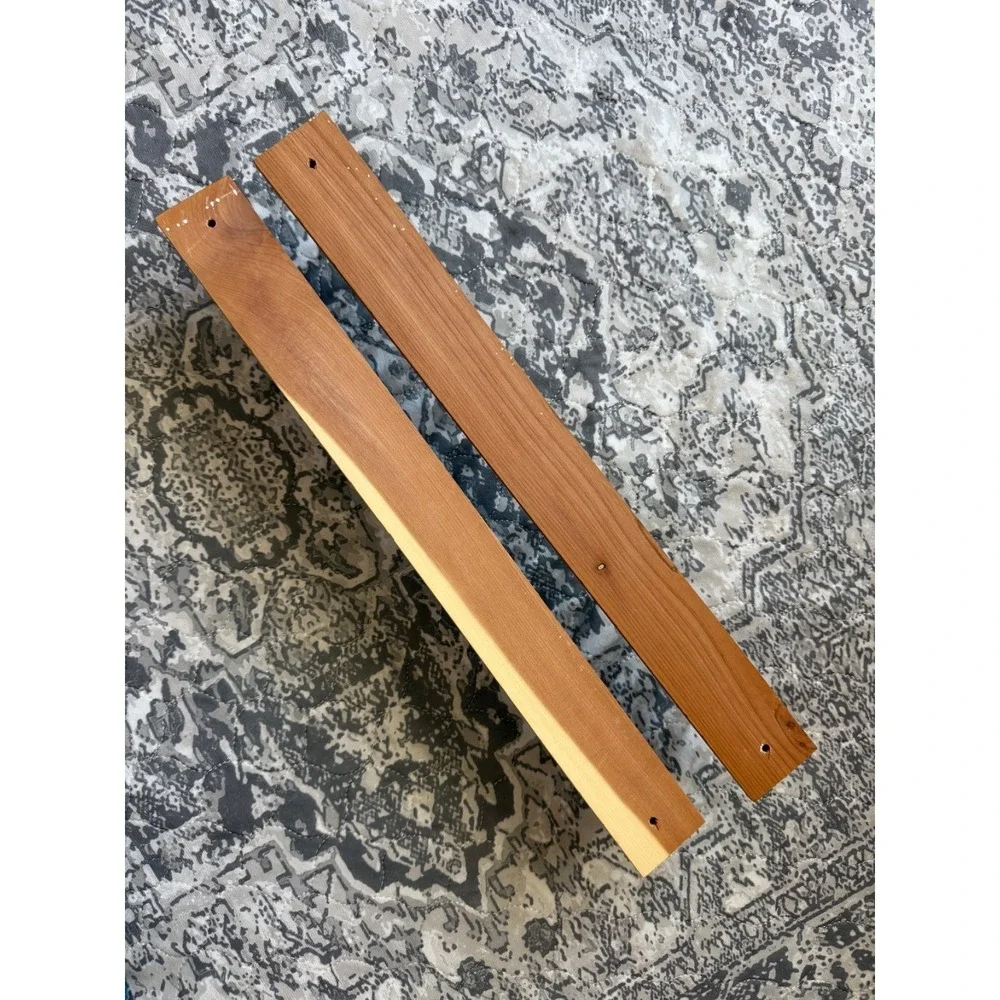 Woodlore Cedar Wood Brass 24 Peg Tie Belt Wall Mount Rack Set of 2
